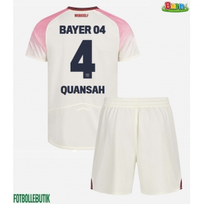 Bayer Leverkusen Jarell Quansah #4 Bortaställ Barn 2025-26 Kortärmad (+ Korta byxor)